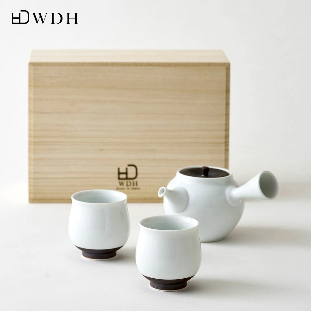 WDH 茶器セット 急須 湯呑2個入り 桐箱入り 錆釉 日本製 贈答 工芸 ブラックフライデー クリスマス