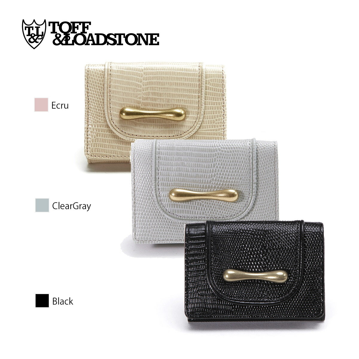 トフアンドロードストーン 三つ折り財布 トリフォールド ウォレット リザード TOFF&LOADSTONE Delice lizard Wallet コインケース 財布 レディース リザード型押し(牛革) ミニバッグに最適 R97-01323 