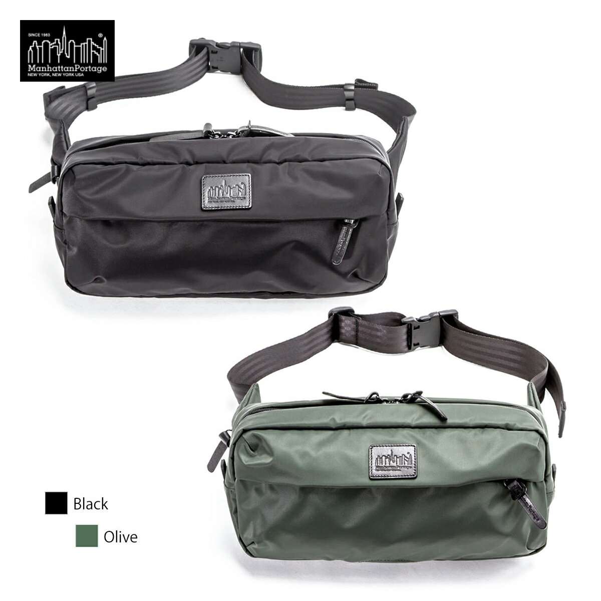 マンハッタンポーテージ ブラックレーベル ボディバッグ ウエストバッグ OCEAN PKWY WAIST BAG メンズ レディース MP1129TWLBL NV1 Manhattan Portage BLACK LABEL [ノベルティプレゼント&ラッピング無料]【正規販売店】