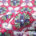  USAコットン geometry Flowers 花柄 輸入 綿100％ 平織 シーチング 生地 布 約108cm幅 ゆうパケット2m対応 （ ハンドメイド 手作り おしゃれ 手芸 裁縫 巾着 ）