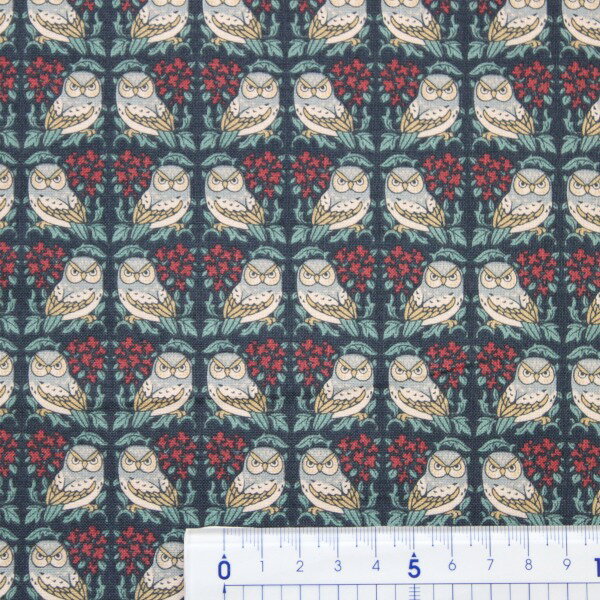 ふくろう 英国風 シーチング 生地 布