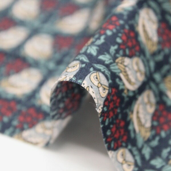 ふくろう 英国風 シーチング 生地 布