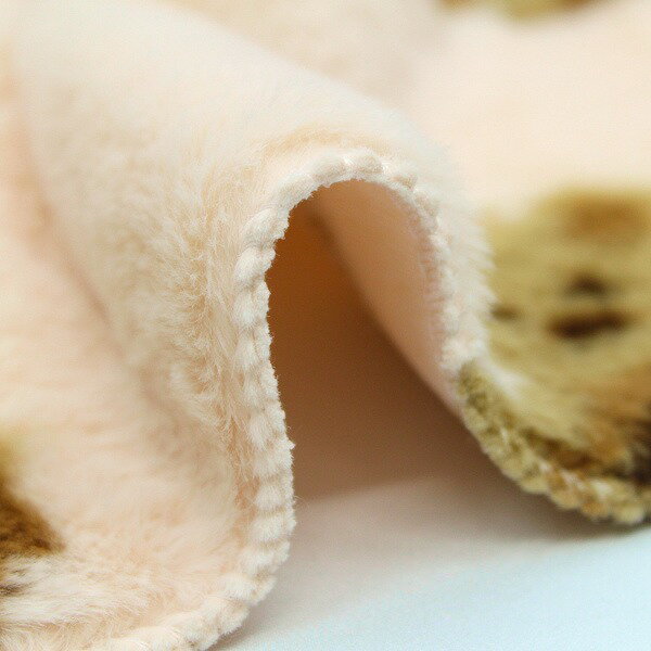 くま柄 ベア― 片面ファー ボアプリント