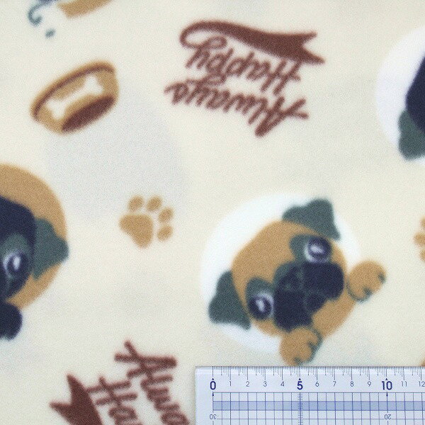 フリース Dog わんちゃんと英字