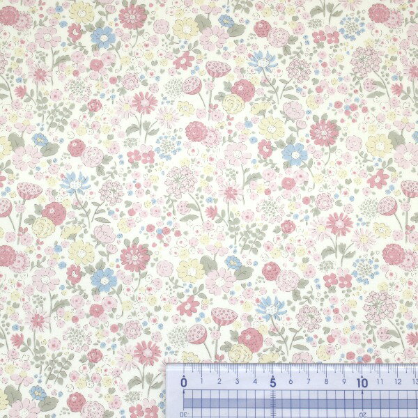【10cm単位価格】 パステルフラワー カラフル 小花 花柄 綿100％ ブロード 生地 布...