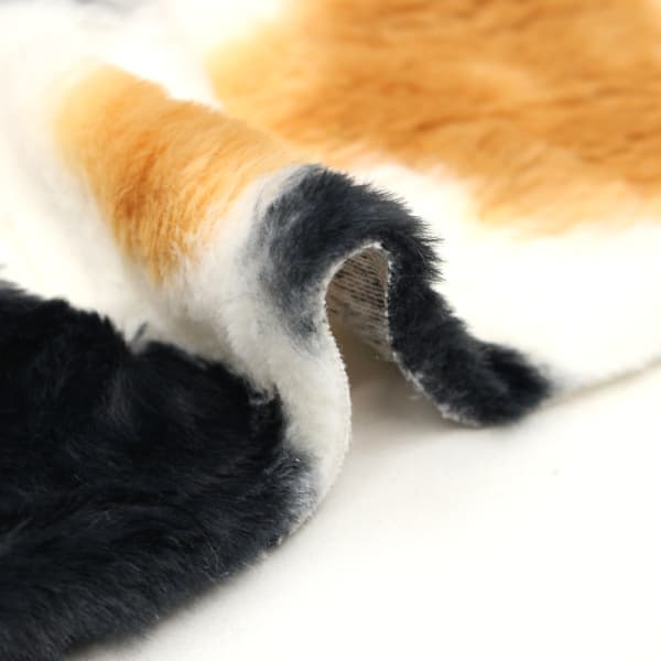 【10cm単位価格】 アニマルボア 三毛猫 オフ 動物柄 Rabbit Boa フェイクファー 片面 ふんわり あったか ふわふわ ポリエステル100% 生地 布 約70cm幅 HS2288（ フリース ハンドメイド かわいい 手作り 手芸 あったか ふんわり フェイクファー ボア ）