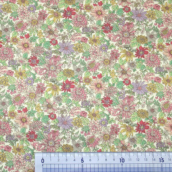 【10cm単位価格】 色んな花々 草花 花柄 カラー フラワー ブロード 綿100％ 生地 ...