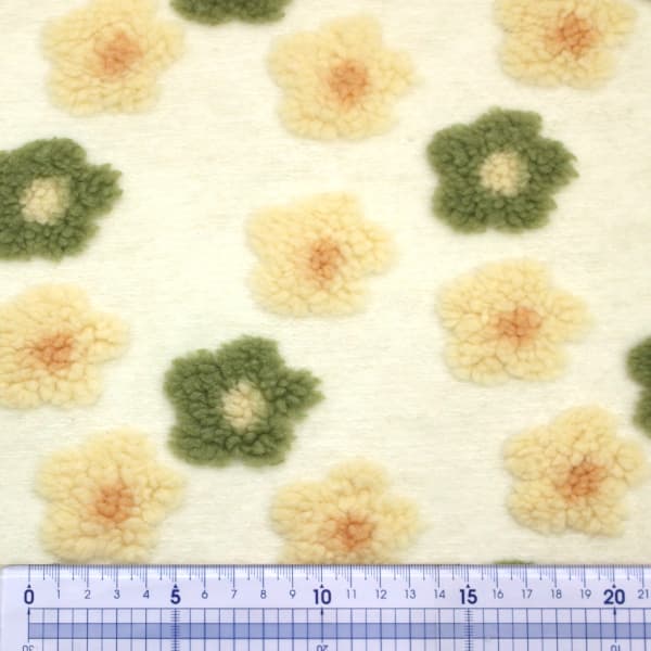 【10cm単位価格】花柄ジャガード 起毛 ニット フリース風 もこもこ あったか タフ...