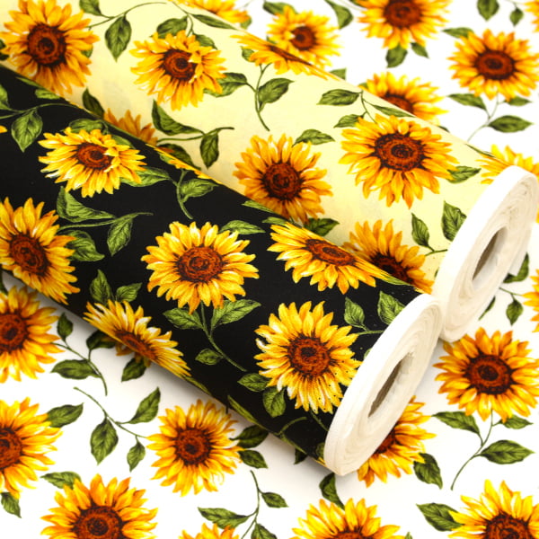 【10cm単位価格】リアルなひまわり サンフラワー sun flower 花柄 シーチング 綿100 ...