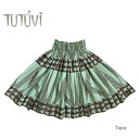 フラダンス衣装 パウスカート スカート フラ パウ TUP-FT462 TUTUVIパウ 柄：タパ／色：セージ ブラウン