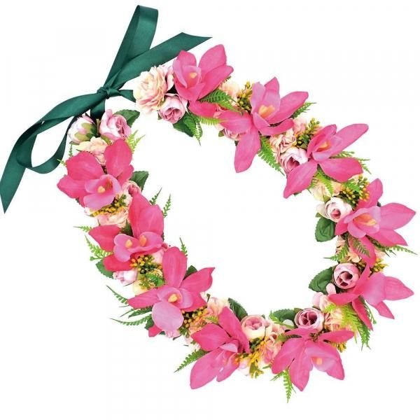 フラダンス衣装　レイ　ハワイアンレイ　フラワーレイ ハワイ　花飾り　イベント　フラ　アレンジ レイ..