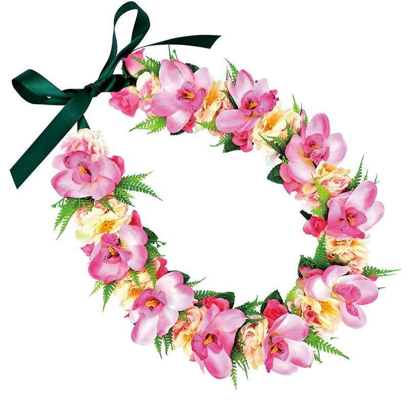 フラダンス衣装　レイ　ハワイアンレイ　フラワーレイ ハワイ　花飾り　イベント　フラ　アレンジ レイ..