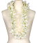 フラダンス衣装　レイ　ハワイアンレイ　フラワーレイ ハワイ　花飾り　イベント　フラ W-12　バンダオーキッドダブルレイ　ホワイト　白