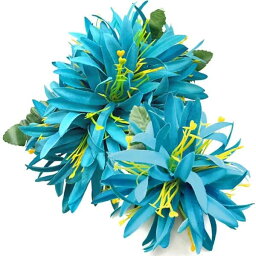 フラダンス衣装　髪飾り　花飾り　レフア　ヘアクリップ　イベント　フラ　アレンジ ヘアクリップ 　KC-194set　スパイダーリリークリップ（大小セット）　ブルー　青