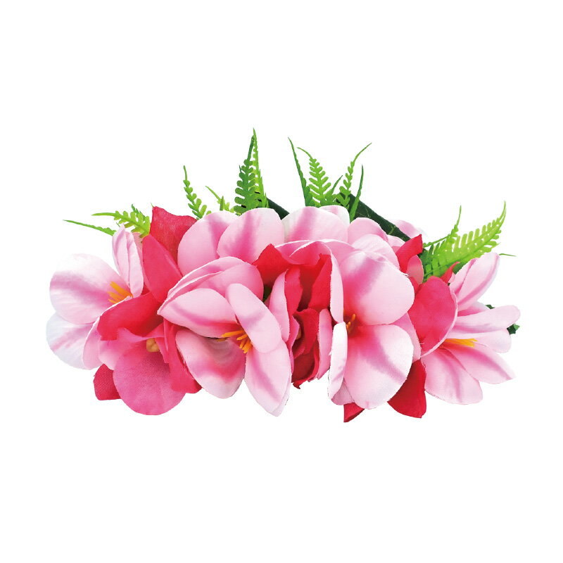 KC-296 ダブルプルメリア＆シンビジュームクリップ（ピンク） サイズ：W18×D11×H9cm ポリエステル PE アルミ 日本製 ＊左右の長さはあくまで目安です。個体差があります。 ダブルプルメリア＆シンビジュームクリップ カラーバリ...