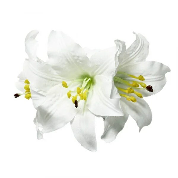 フラダンス衣装　髪飾り　花飾り　ヘアクリップ　イベント　フラ　YTMZ0302-WT　 リリークリップ　ホワイト　白