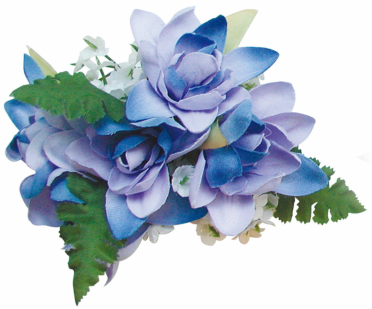 フラダンス衣装 髪飾り 花飾り ローズ ヘアクリップ イベント フラ CL-13 チューブローズクリップ ブルー 青