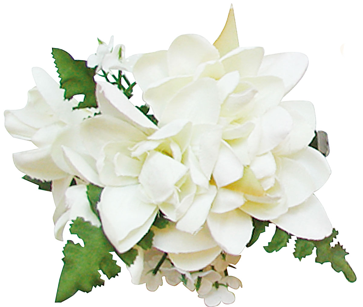 フラダンス衣装 髪飾り 花飾り ローズ ヘアクリップ イベント フラ CL-13 チューブローズクリップ ホワイト 白