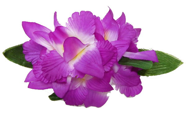フラダンス衣装　髪飾り　花飾り　オーキッド　ヘアクリップ　イベント　フラ　CL-14　ニューオーキッドクリップ　ラベンダー　紫