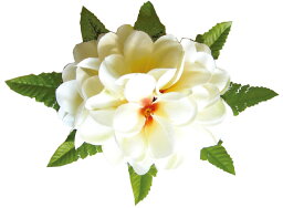フラダンス衣装　髪飾り　花飾り　プルメリア　ヘアクリップ　イベント　フラ　CL-35　アロハプルメリアクリップ　ホワイト　白