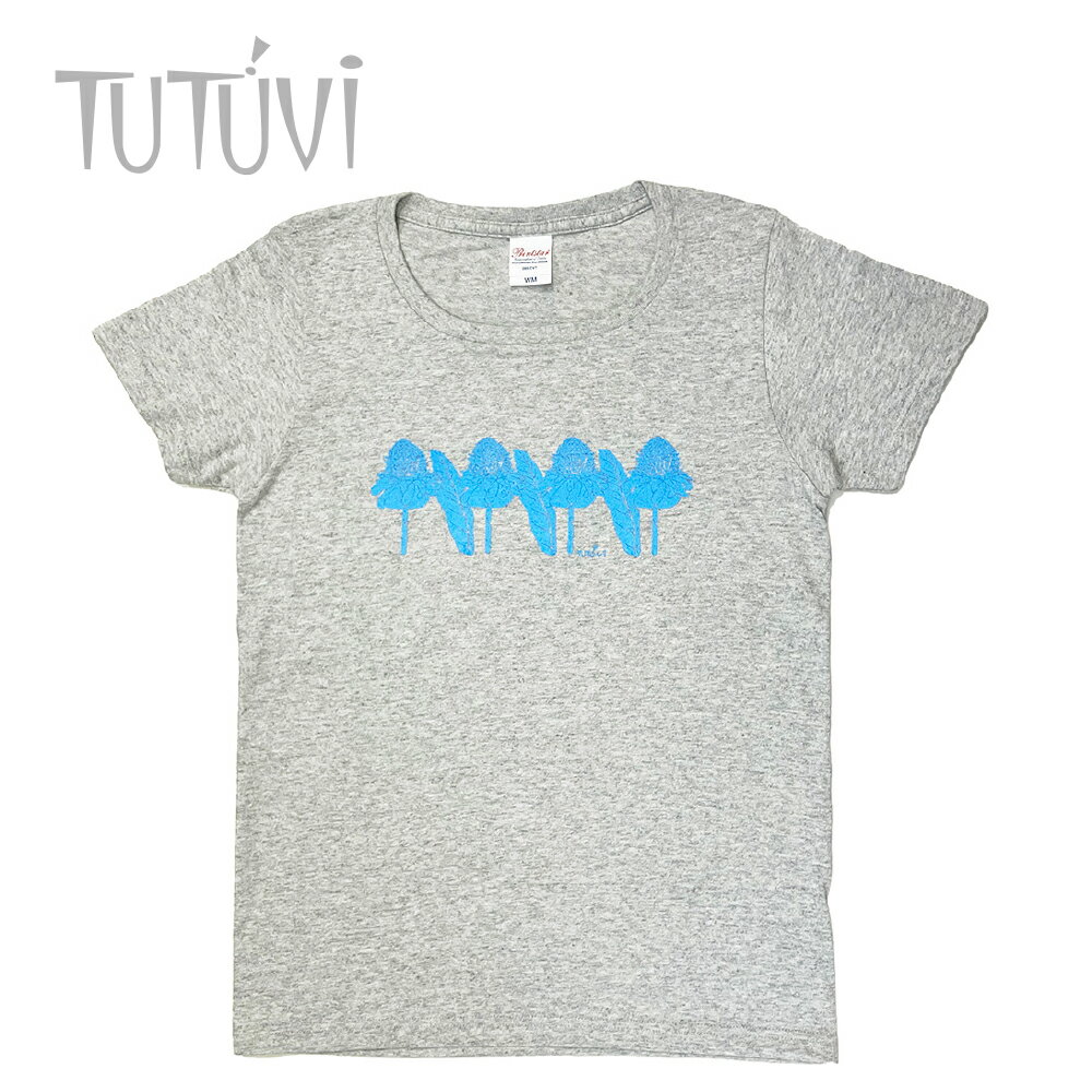 TUTUVI　Tシャツ 半袖 スタンダード（柄：トーチジンジャー4　色：グレー・ブルー）
