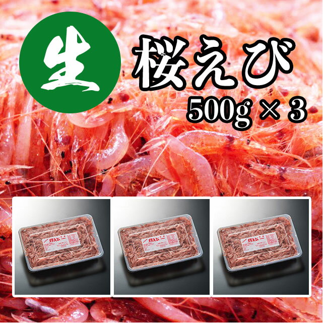 生桜エビ 今が旬 生桜えび 500g×3pc 1.5kg（冷凍）▼ 静岡 駿河湾産 送料無料 静岡産 由比 由比港水揚げ 生さくらえび サクラエビ 桜えび 桜エビ 桜海老 刺身 軍艦巻き かき揚げ 海鮮丼 駿河湾 お取り寄せ おつまみ 海鮮 SHOWチャンネル お歳暮