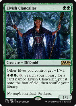 マジックザギャザリング MTG 緑 エルフの部族呼び M19-179 レア 【中古】