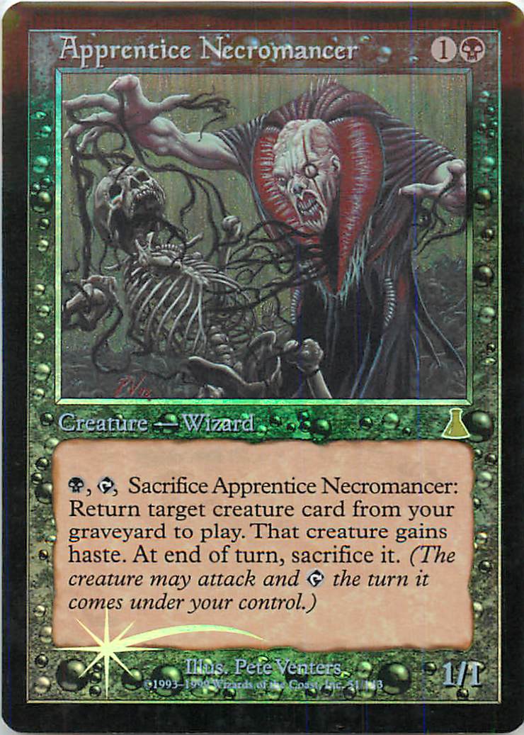 マジックザギャザリング MTG 黒 ネクロマンサーの弟子 UDS-51 レア Foil 【中古】