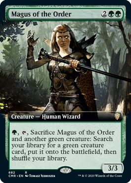 マジックザギャザリング MTG 緑 秩序の大魔術師(拡張) CMR-682 レア 【中古】