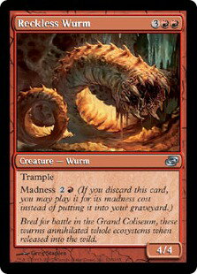 マジックザギャザリング MTG 赤 無謀なるワーム PLC-120 アンコモン 【中古】