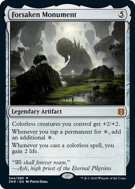 マジックザギャザリング MTG 茶 見捨てられた碑 ZNR-244 神話レア 【中古】