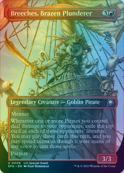 マジックザギャザリング MTG 赤 鉄面連合の略取者、ブリーチェス(ボーダーレス) SPG-6 アンコモン Foil 【中古】