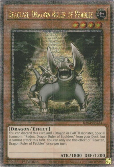 遊戯王 地征竜－リアクタン 英語版 1st RA03-EN254 Quarter Century Secret RA03-EN254 クォーターセンチュリーシークレット 【中古】