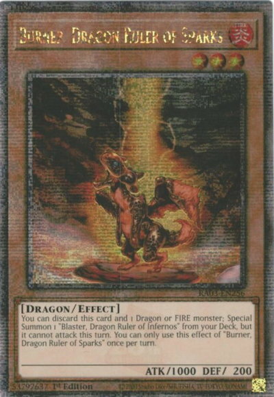 遊戯王 炎征竜－バーナー 英語版 1st RA03-EN256 Quarter Century Secret RA03-EN256 クォーターセンチュリーシークレット 【中古】
