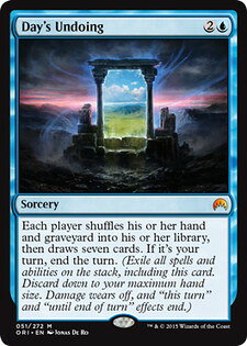 マジックザギャザリング MTG 青 一日のやり直し ORI-51 神話レア 【中古】