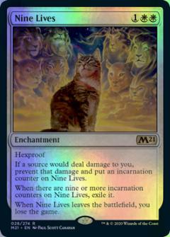 マジックザギャザリング MTG 白 九つの命 M21-28 レア Foil 【中古】