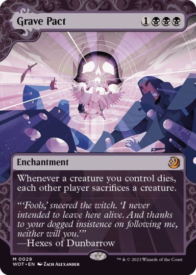 マジックザギャザリング MTG 黒 墓穴までの契約(ボーダーレス) WOT-29 神話レア 【中古】