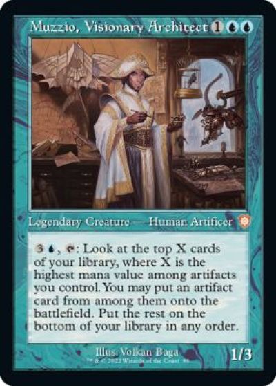 マジックザギャザリング MTG 青 先見的設計家、ムッツィオ BRC-89 神話レア 【中古】