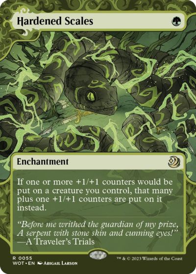 マジックザギャザリング MTG 緑 硬化した鱗(ボーダーレス) WOT-55 レア 【中古】