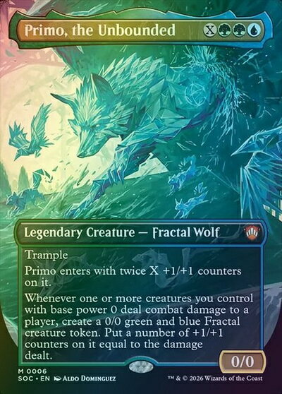 マジックザギャザリング MTG 金(多色) 際限なきもの、プリモ(ボーダーレス) SOC-6 神話レア Foil 【中古】