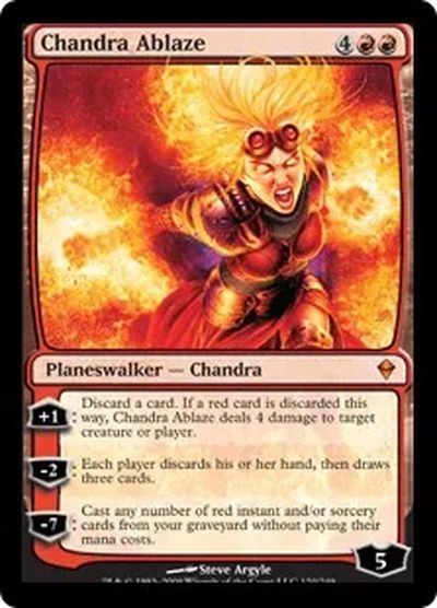 マジックザギャザリング MTG 赤 燃え立つチャンドラ ZEN-120 神話レア 【中古】