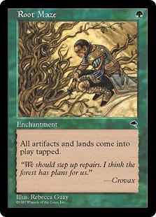 マジックザギャザリング MTG 緑 根の迷路 TMP-250 レア 【中古】