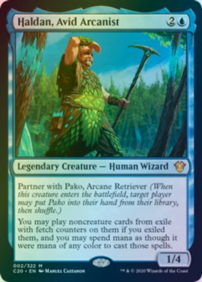 マジックザギャザリング MTG 青 熱心な秘儀術師、ハルダン C20-2 神話レア Foil 【中古】