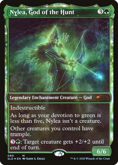 マジックザギャザリング MTG 緑 狩猟の神、ナイレア SLD-80 神話レア Foil 【中古】