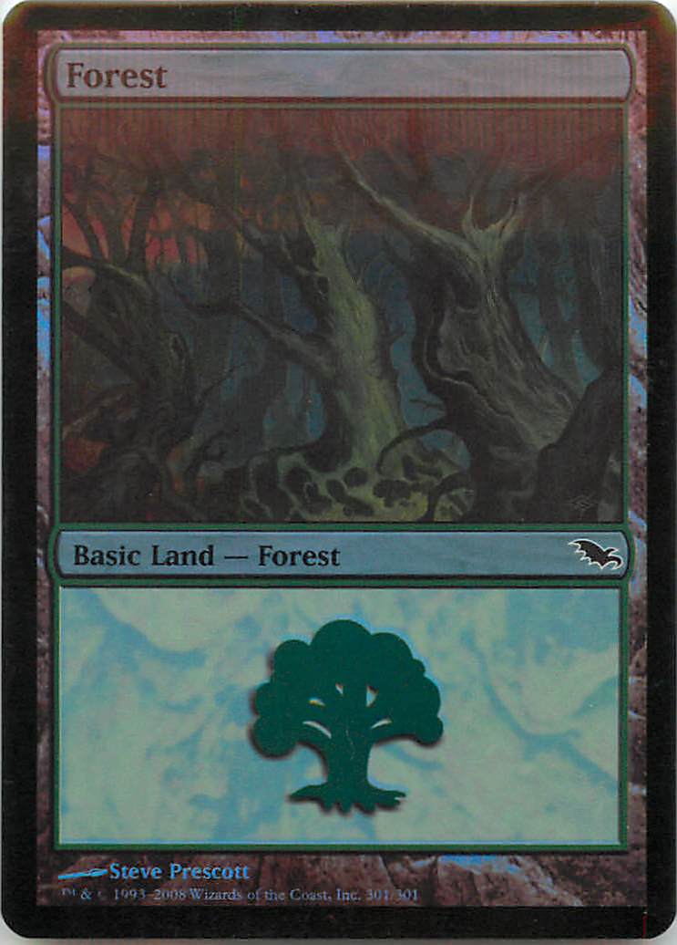 マジックザギャザリング MTG 無色 森 SHM-301 基本土地 Foil 【中古】