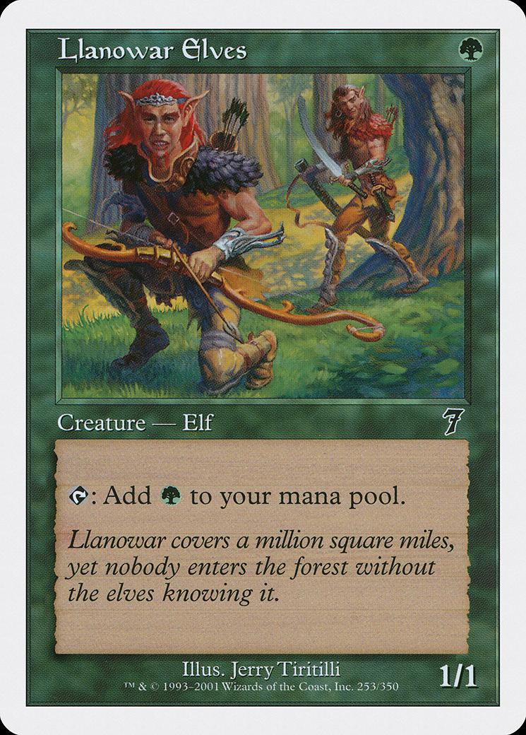 マジックザギャザリング MTG 緑 ラノワールのエルフ 7ED-253 コモン 【中古】
