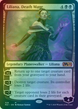 マジックザギャザリング MTG 黒 死の魔道士、リリアナ M21-328 神話レア Foil 【中古】