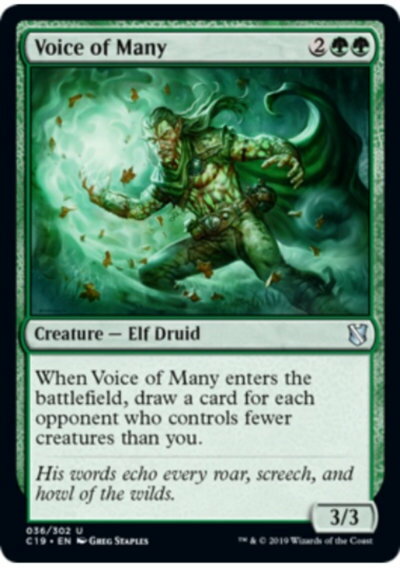 マジックザギャザリング MTG 緑 数多の声 C19-36 アンコモン 【中古】