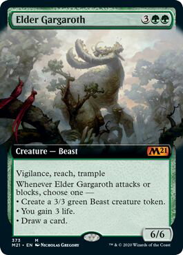マジックザギャザリング MTG 緑 長老ガーガロス(拡張) M21-373 神話レア 【中古】