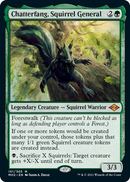 マジックザギャザリング MTG 緑 リスの将軍、サワギバ MH2-151 神話レア 【中古】